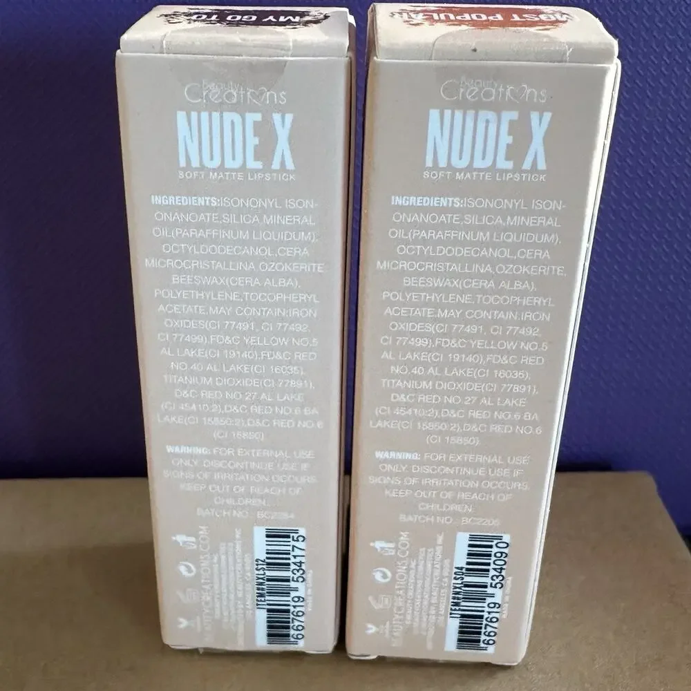Beauty Creations Nude X Soft Matte Lipstick Most Popular NXLS04 /My Go To NXLS12